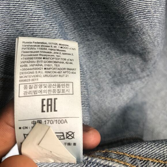 Gap 1969 Jeans Jacket Womens Size L Blue Denim Cotton Button Up Collar - Picture 12 of 13